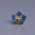Pure Silver Dark Blue Enamel Flowers 18G (Pack Of 10)
